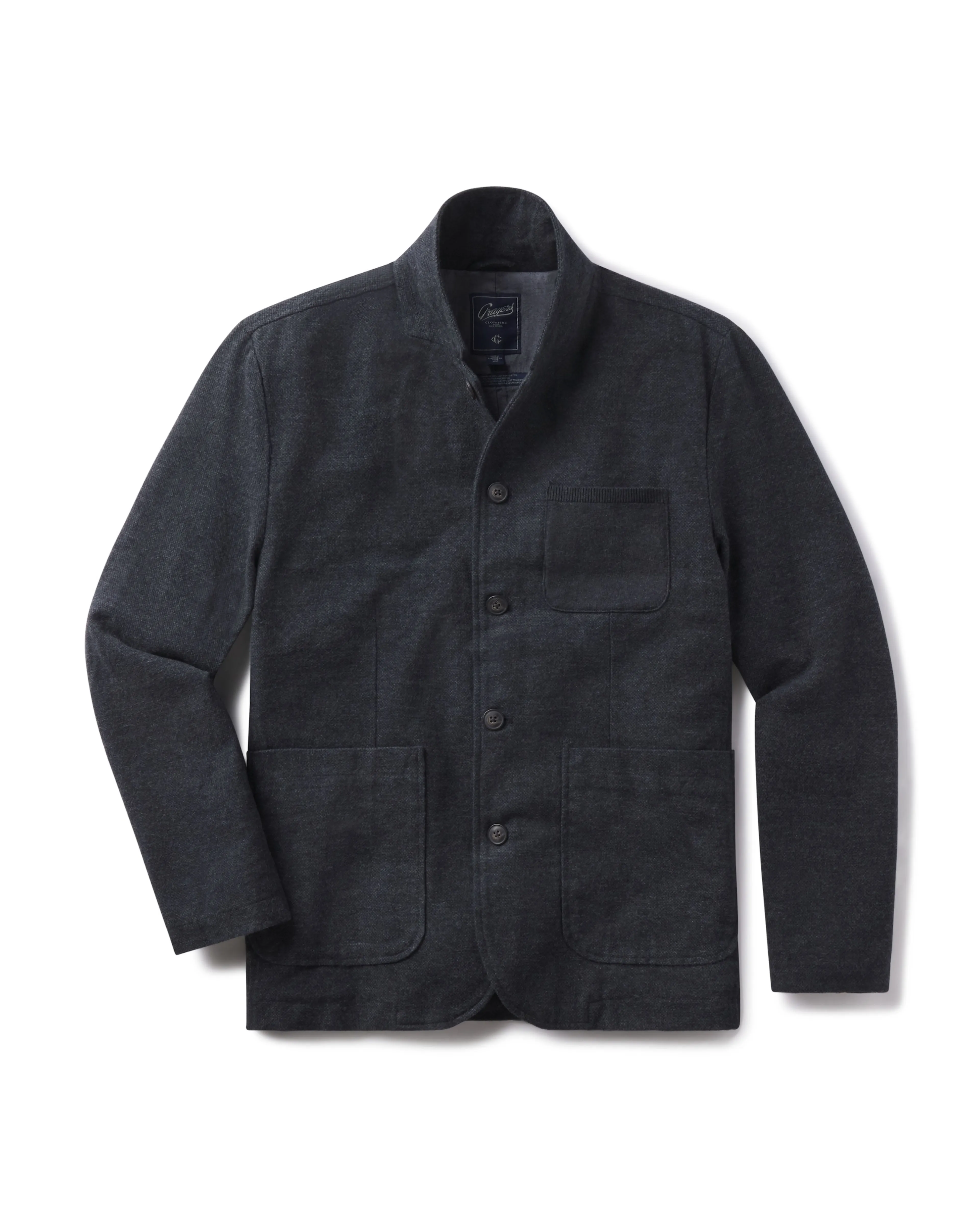 Holland Moleskin Blazer - Charcoal sold by Grayers