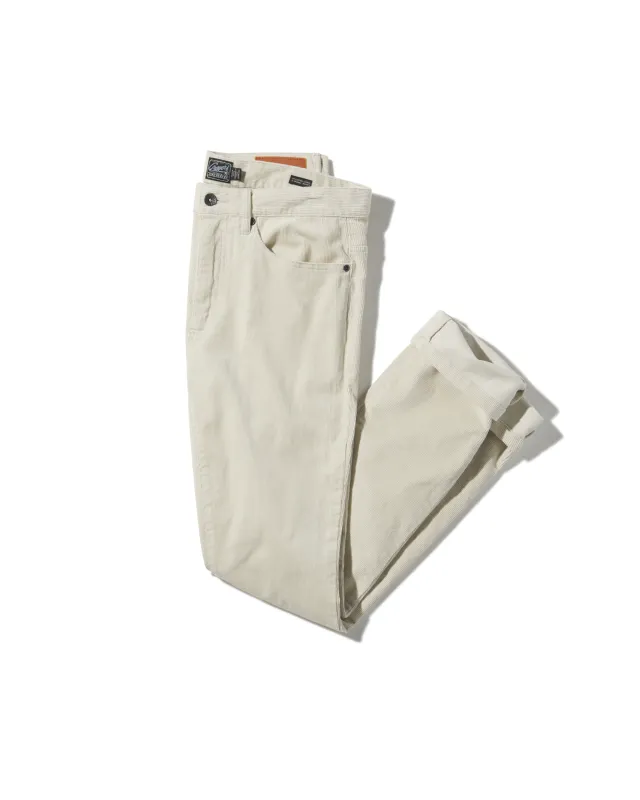 Burlington 5 Pocket Stretch Corduroy - Stone sold by Grayers