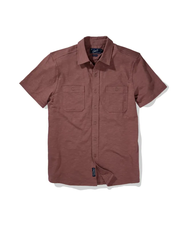 Flex Everyday Knit Short Sleeve Shirt - Marron sold by Grayers