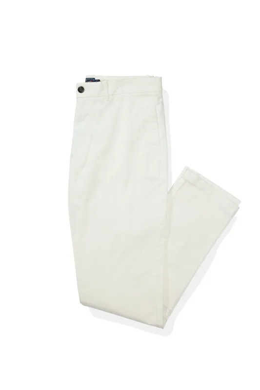 Thompson Flex Stretch Slim Fit Chino - White sold by Grayers