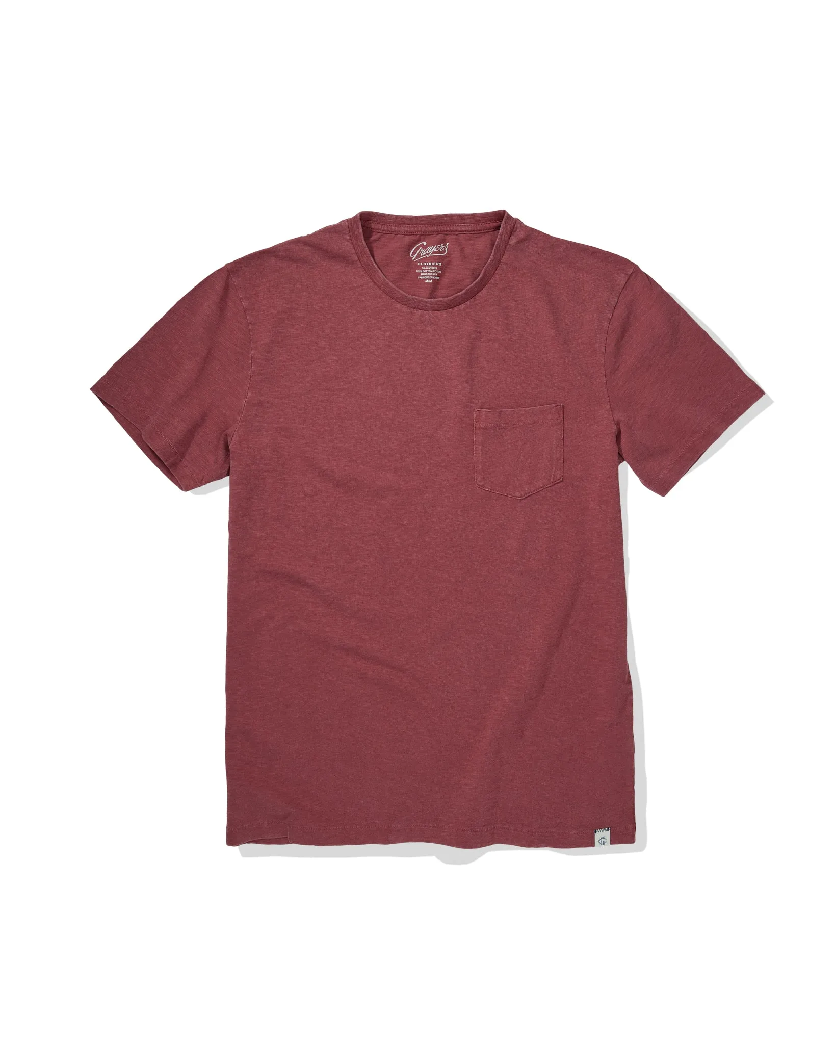 Sunwashed Pocket Tee - Marsala sold by Grayers