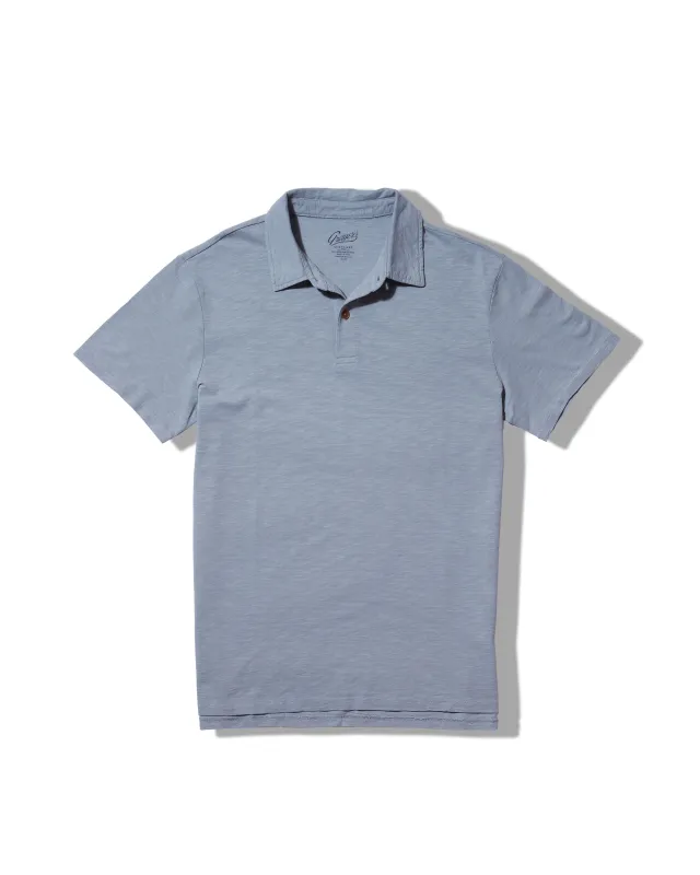 Sunwashed 2 Button Polo - Abyss sold by Grayers