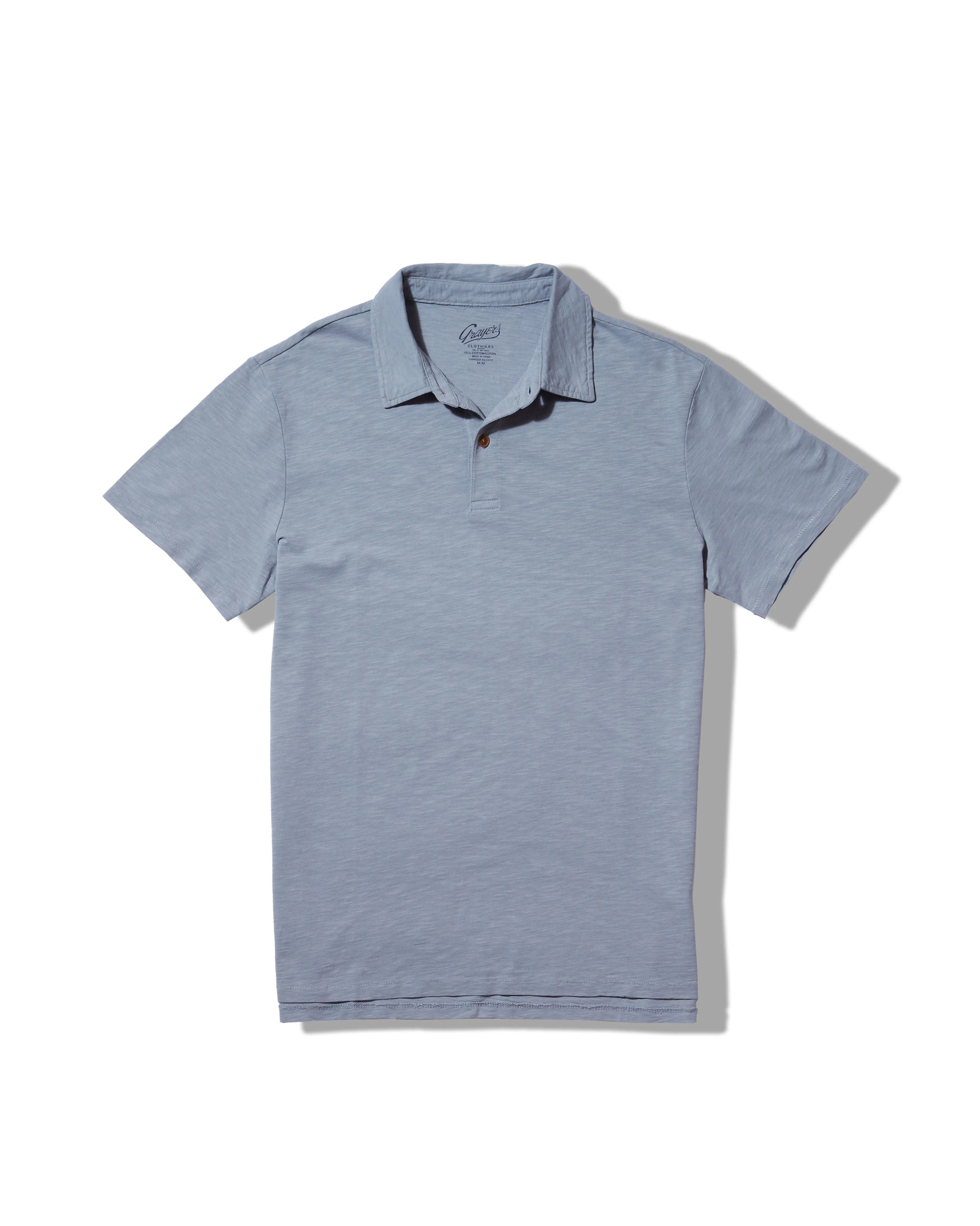Sunwashed 2 Button Polo - Abyss sold by Grayers