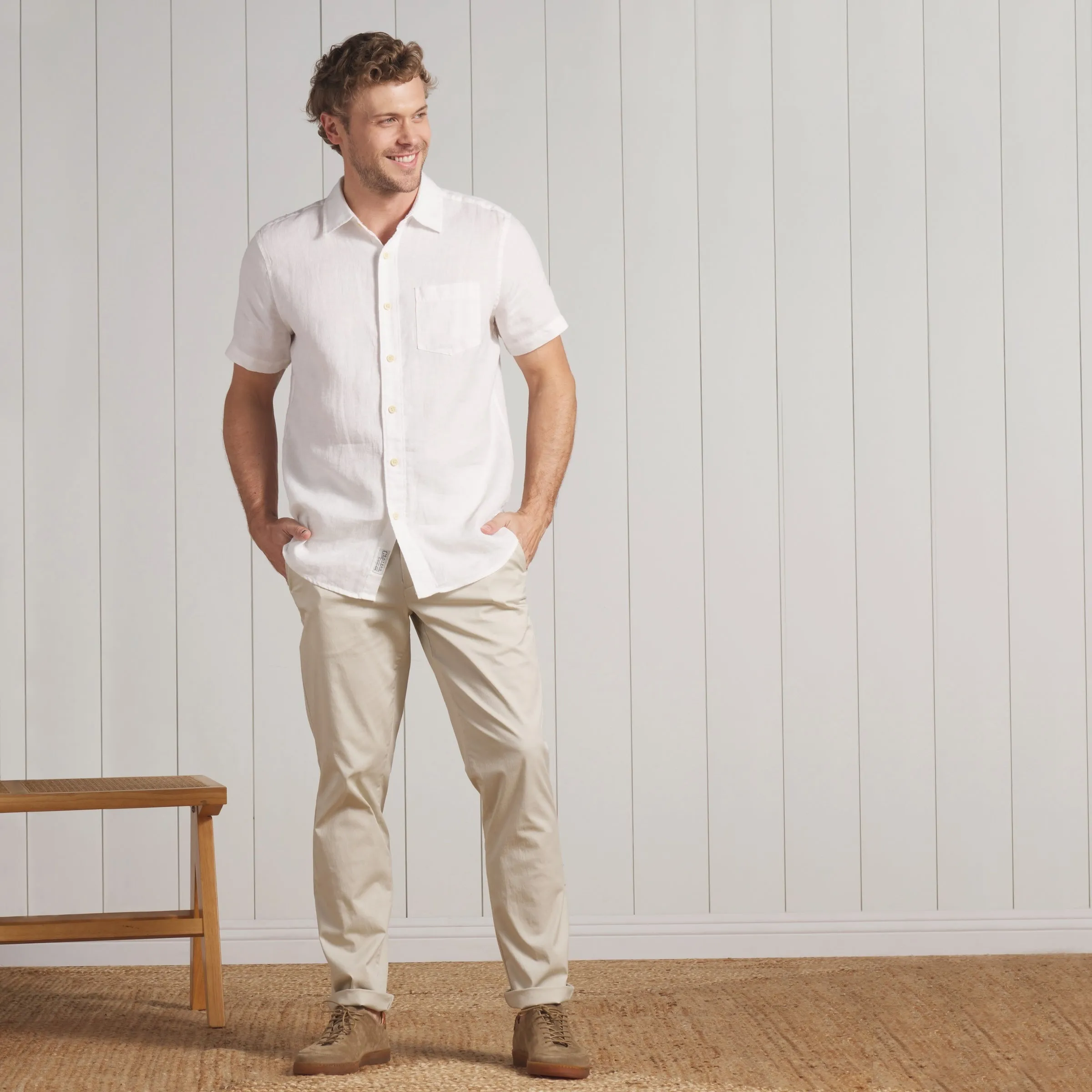 Thompson Flex Stretch Chino (Relaxed Fit) - Birch sold by Grayers product image thumbnail 4