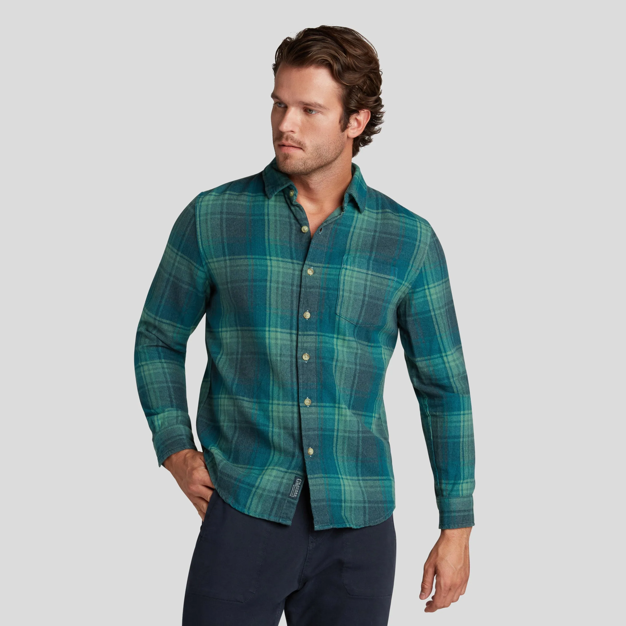 Palisades 3 Ply Jaspe Flannel - Verdant Green Plaid (Final Sale) sold by Grayers product image thumbnail 2
