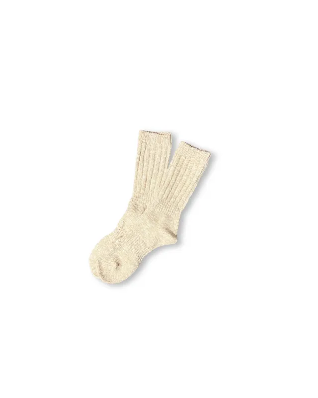 Lodge Marl Cotton Socks - Wheat Marl made by Grayers
