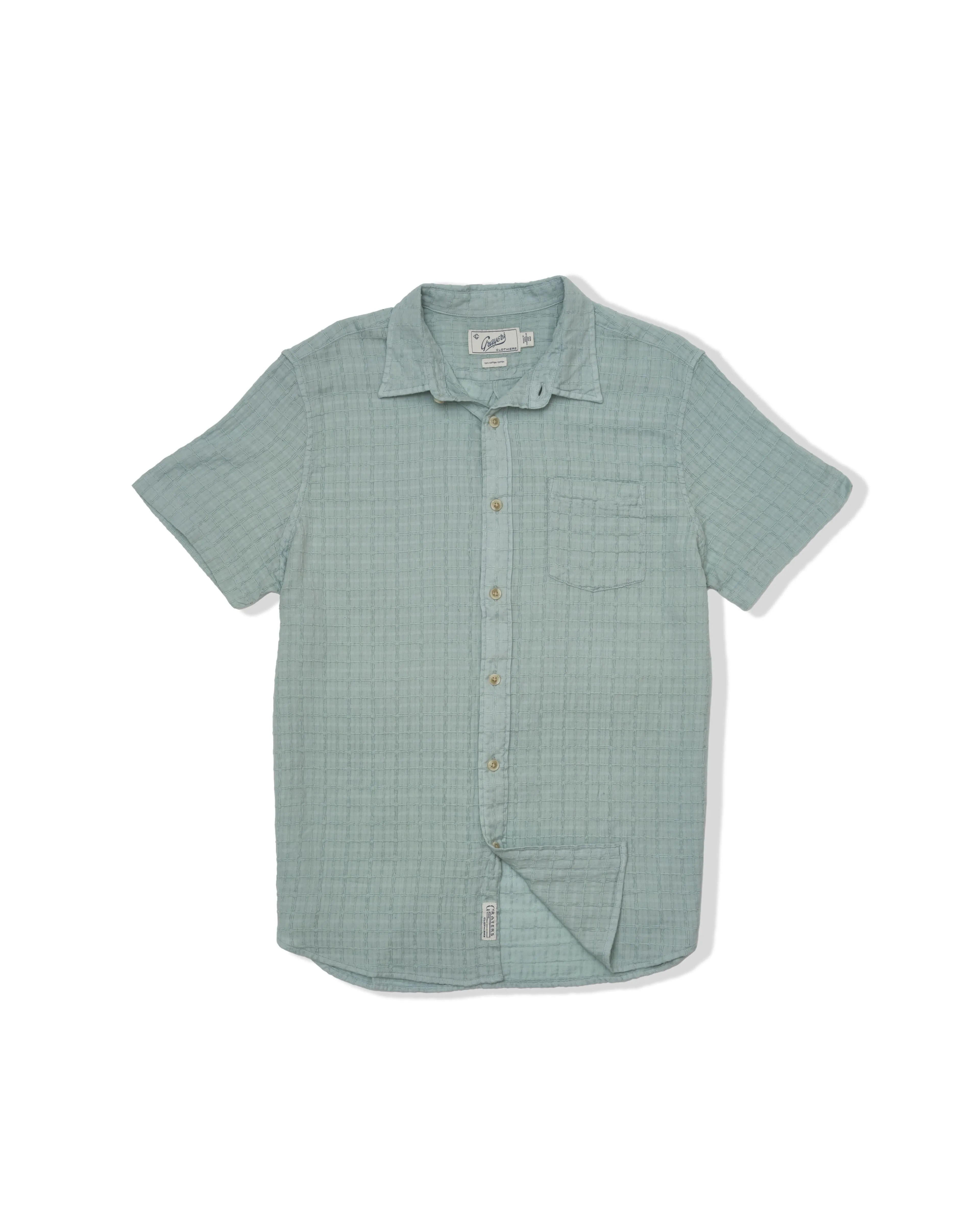 Bamboo Dobby Short Sleeve Shirt - Abyss sold by Grayers