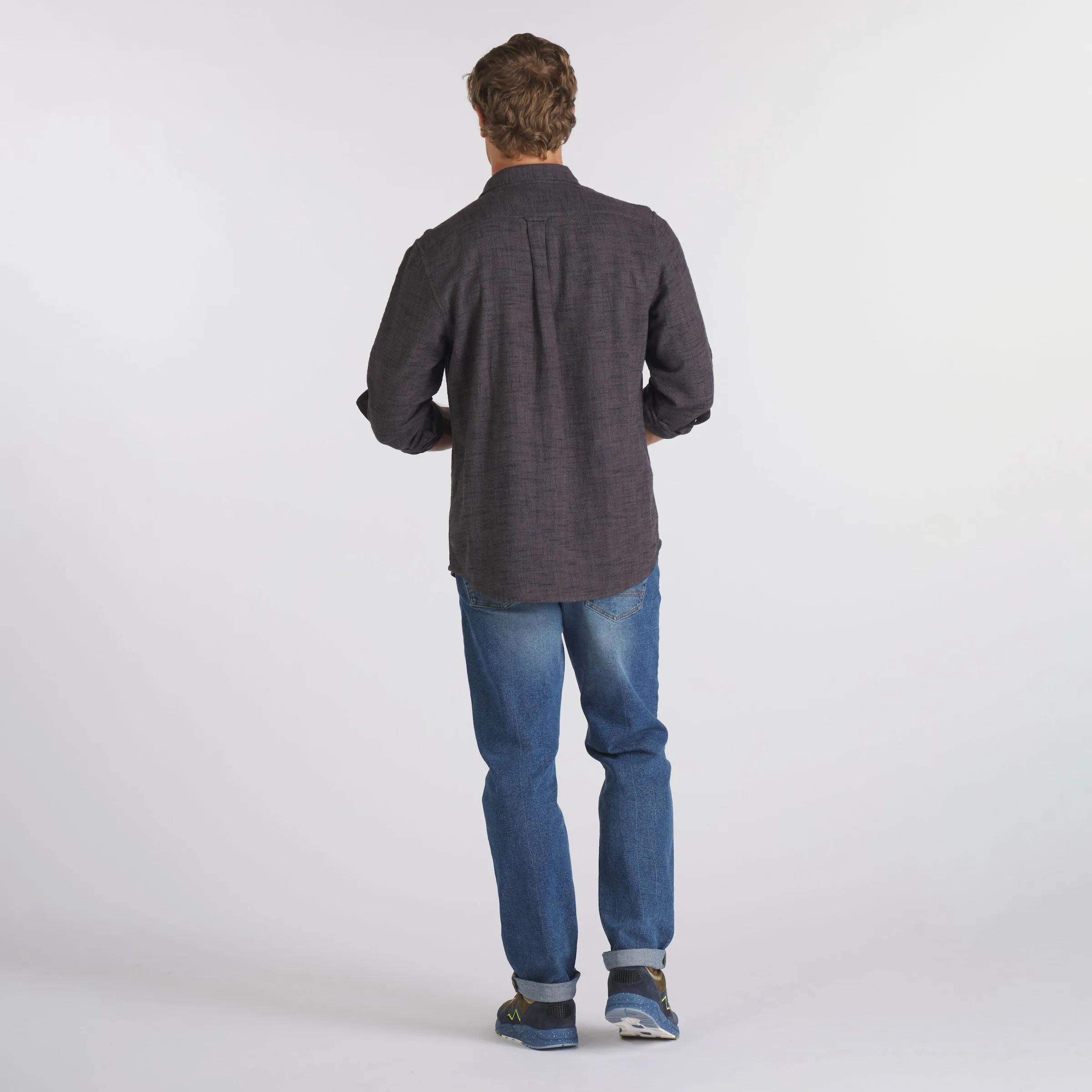 Linear Slub Twill Shirt - Forged Iron sold by Grayers product image thumbnail 5