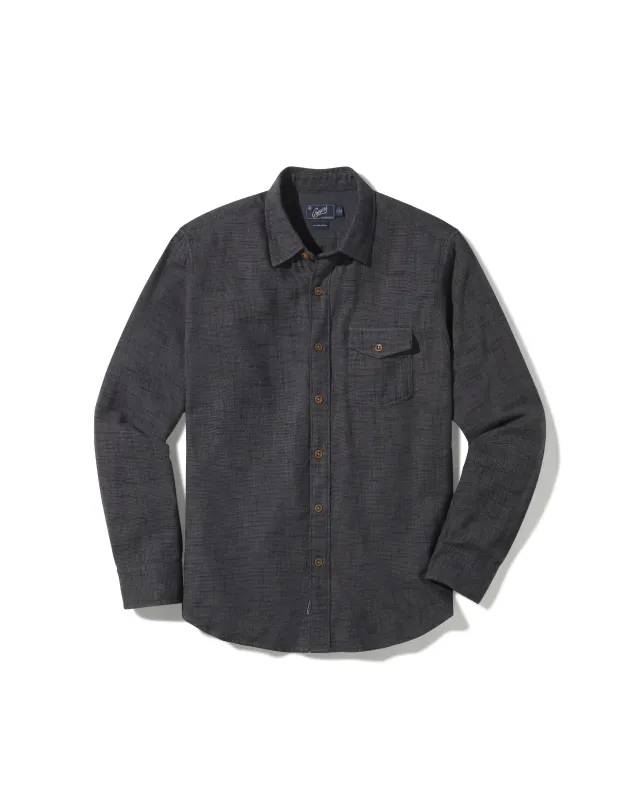 Linear Slub Twill Shirt - Forged Iron sold by Grayers
