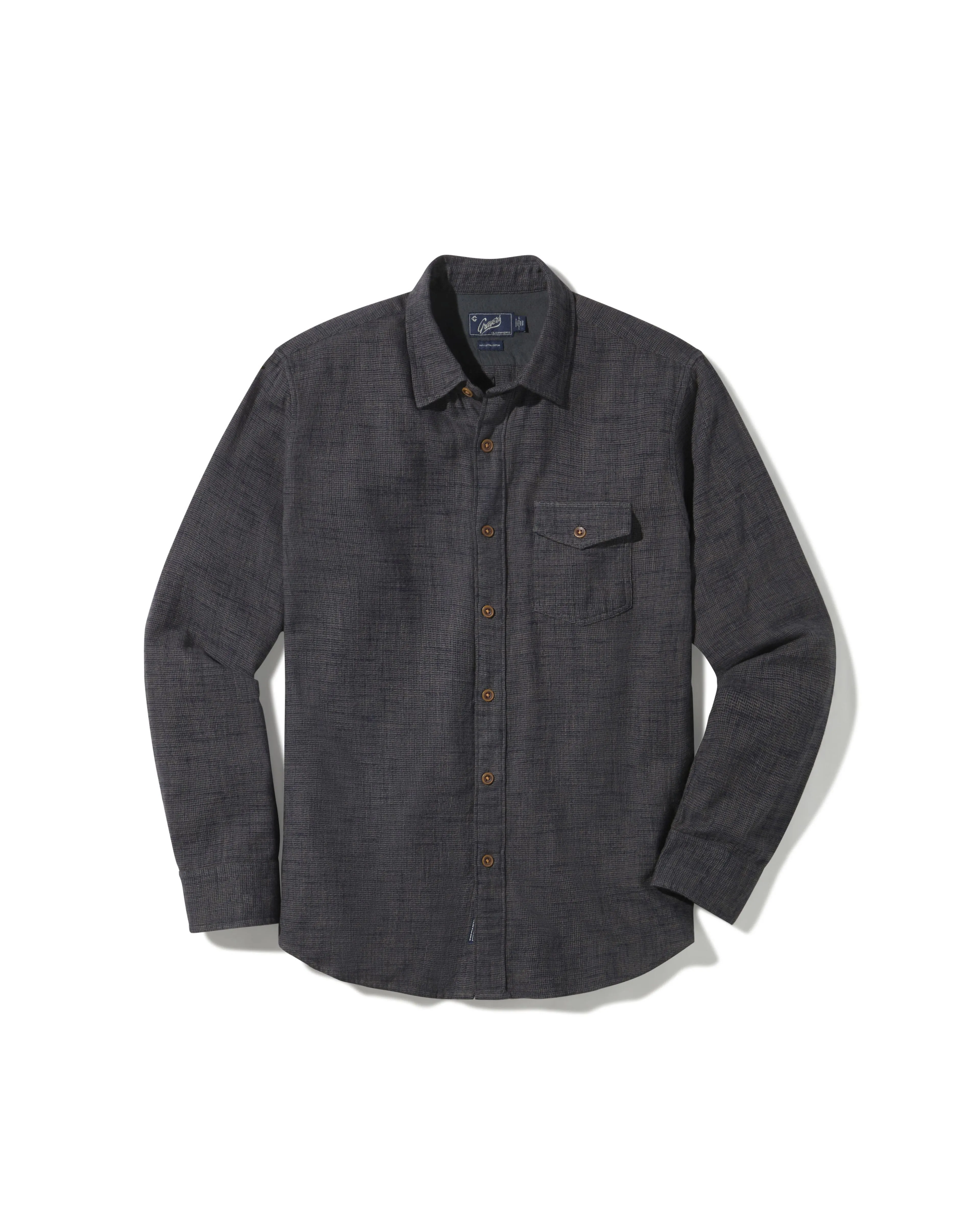 Linear Slub Twill Shirt - Forged Iron sold by Grayers
