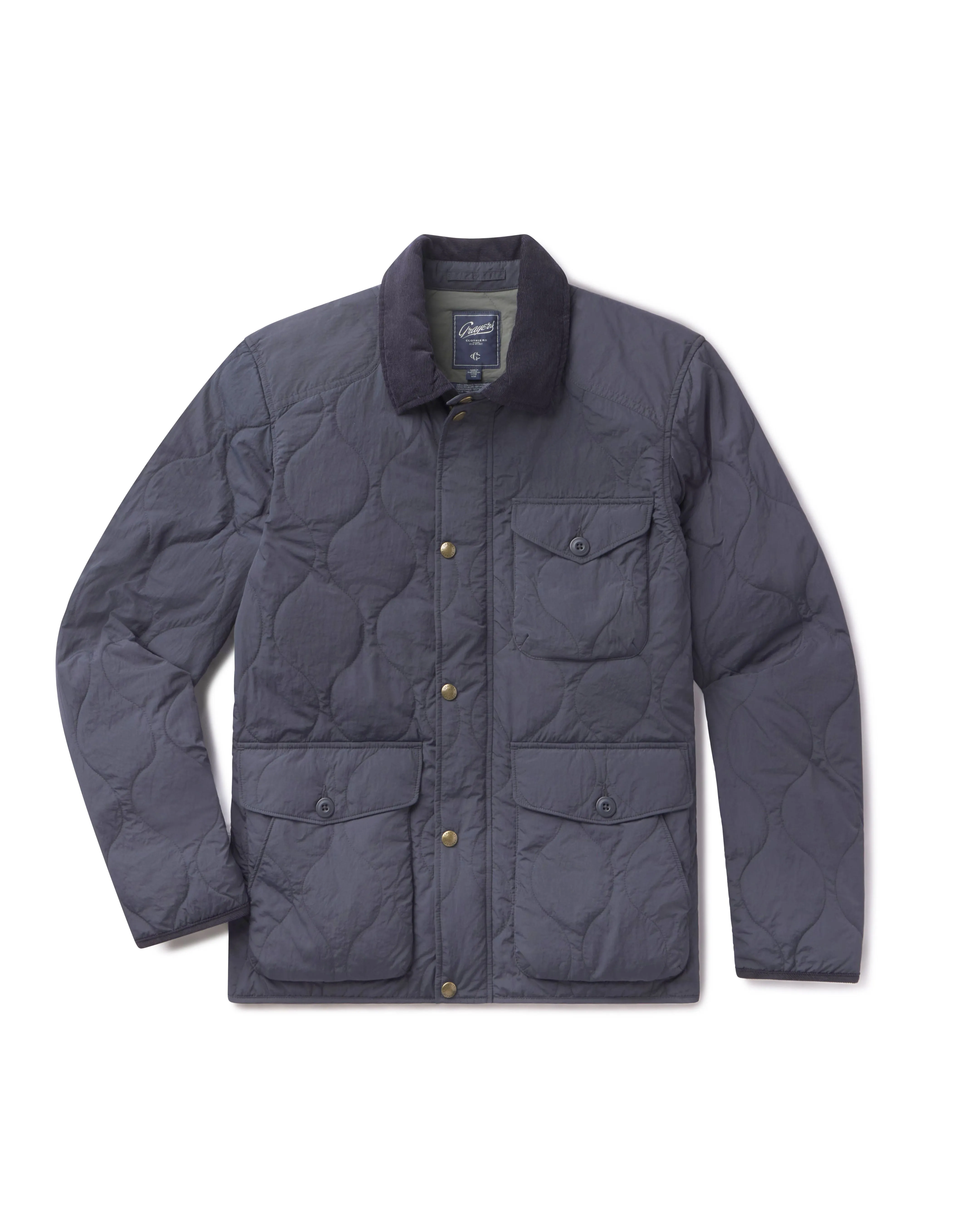 Andrew Lightweight Quilted Jacket - Navy sold by Grayers