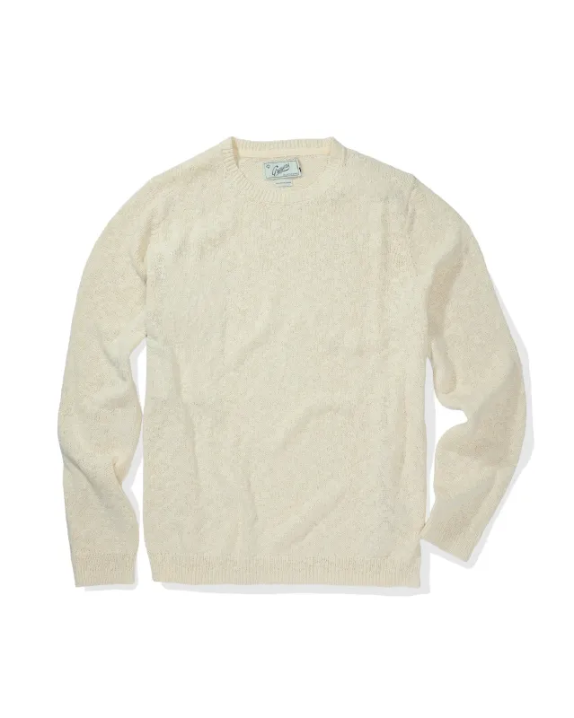 Newport Cotton Slub Crew - Cream sold by Grayers