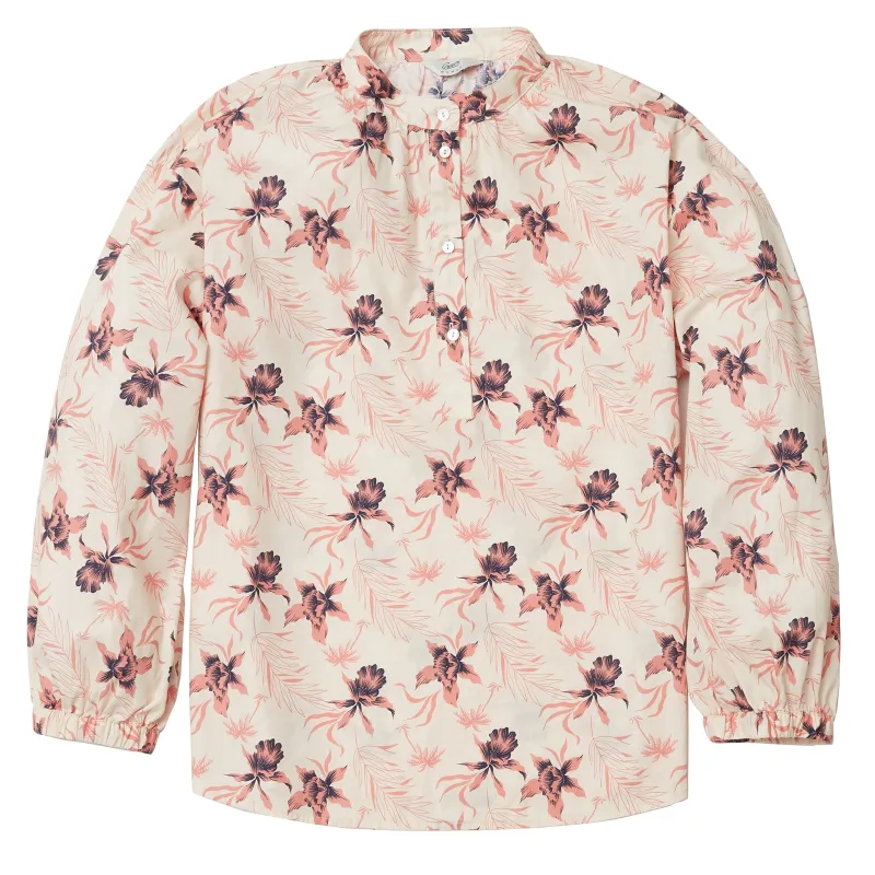 Stacy Popover Women's Blouse - Cream Floral (Final Sale) made by Grayers