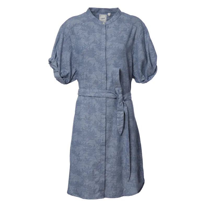 Tracy Shirt Dress - Blue Chambray Camo Leaf Print (Final Sale) sold by Grayers