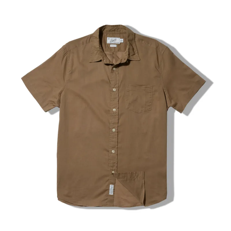 Portofino Featherweight Poplin Short Sleeve Shirt - Ermine (Final Sale)* sold by Grayers