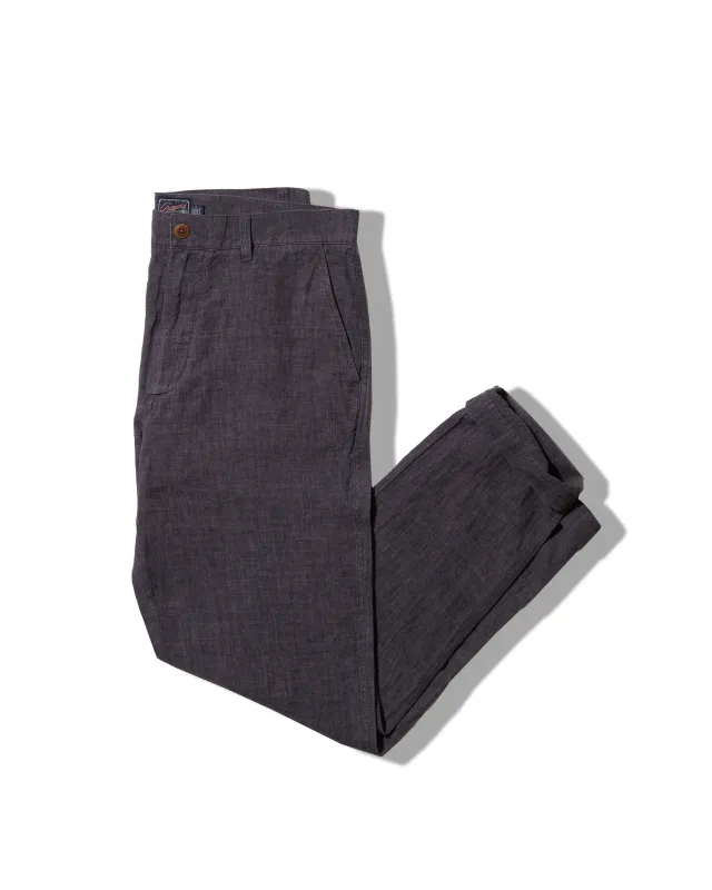 Aventura Washed Linen Pants - Charcoal made by Grayers