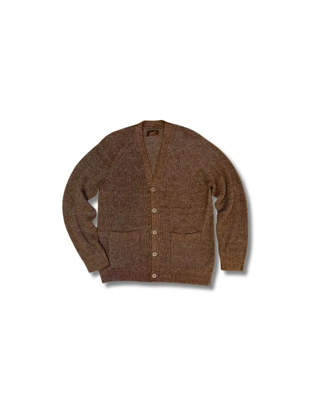 Marlboro Plaited V-Nk Cardigan SMP - Brown made by Grayers