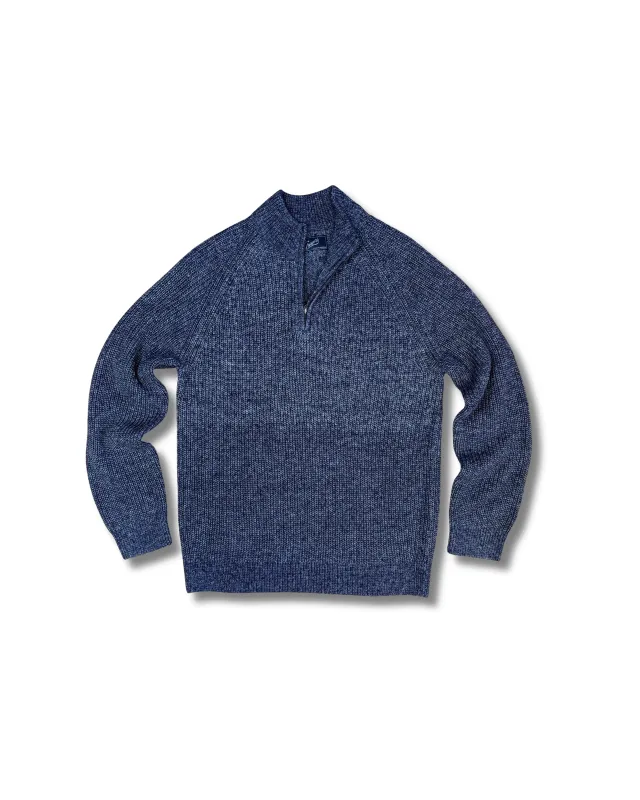 Marlboro Plaited 1/4 zip SMP - Navy made by Grayers