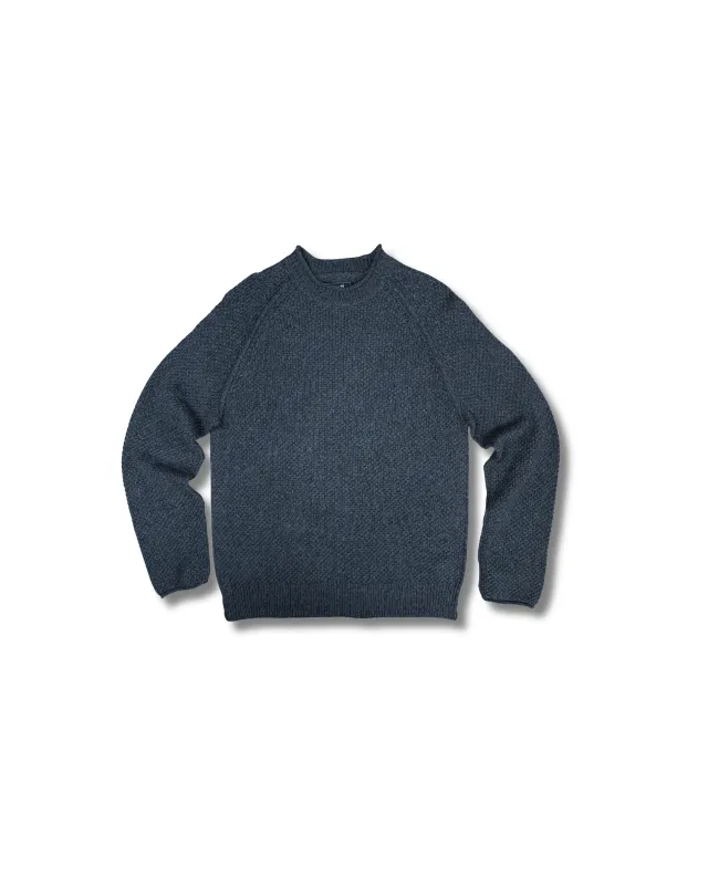 Crow's Foot Roll Neck  SMP - Navy made by Grayers