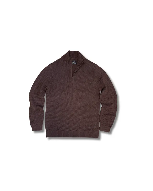 Campus 1/4 zip SMP - Dark Chocolate sold by Grayers