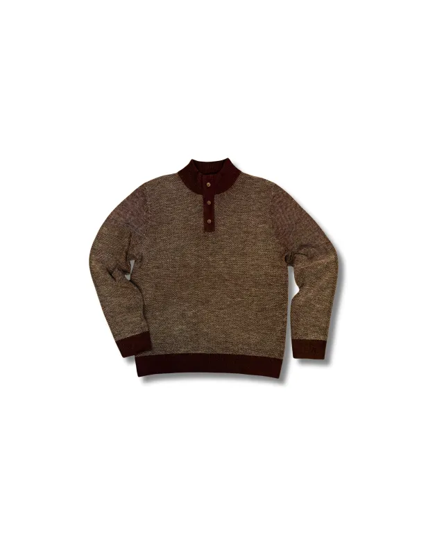 Daniel Ruck Stitch Button mock SMP - Khaki Brown made by Grayers