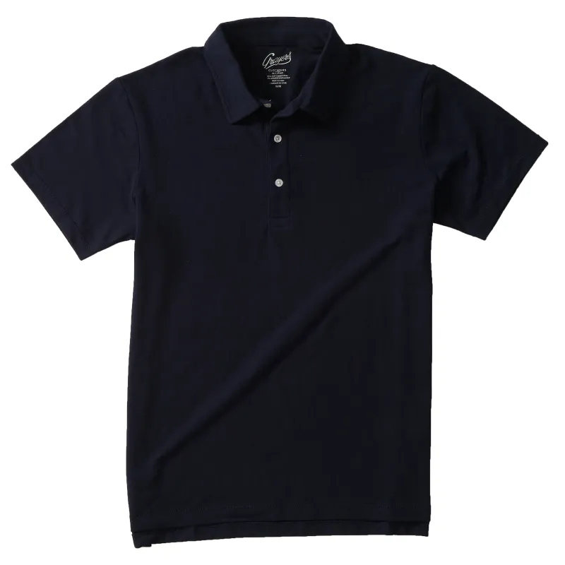 Stretch Micro Pique Polo - Dress Blues (Final Sale)* sold by Grayers
