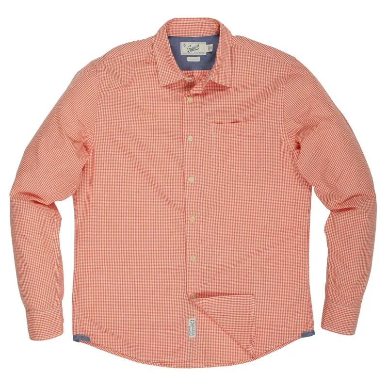 Stuart Tinted Poplin Gingham Shirt - Orange (Final Sale)* made by Grayers