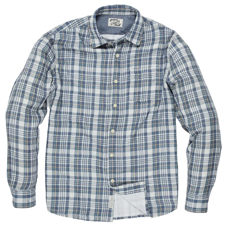 Abercorn Double Cloth Shirt - Blue Gray Plaid (Final Sale)* made by Grayers