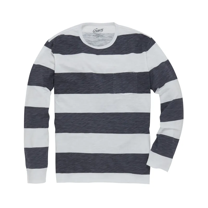 Printed Slub Jersey Tee SMP - White / Gray (Final Sale)* made by Grayers