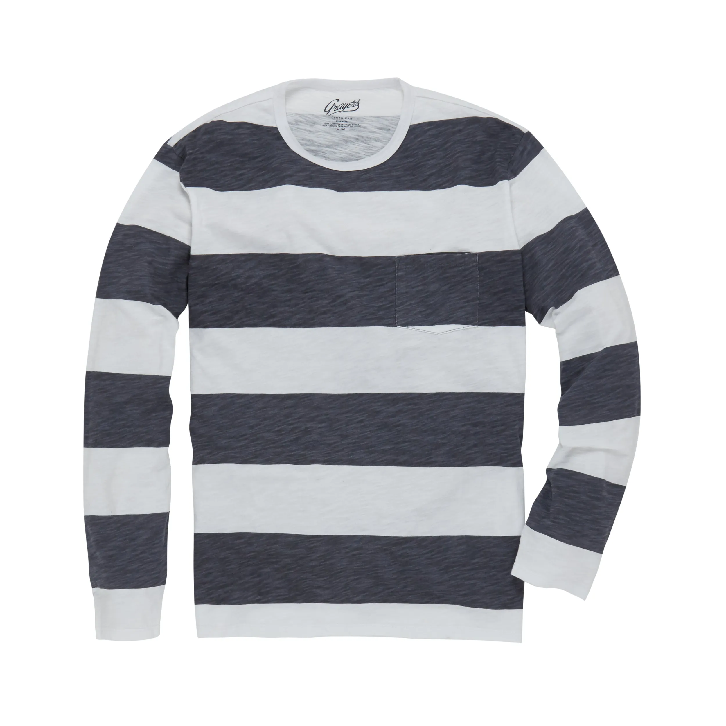 Printed Slub Jersey Tee SMP - White / Gray (Final Sale)* sold by Grayers