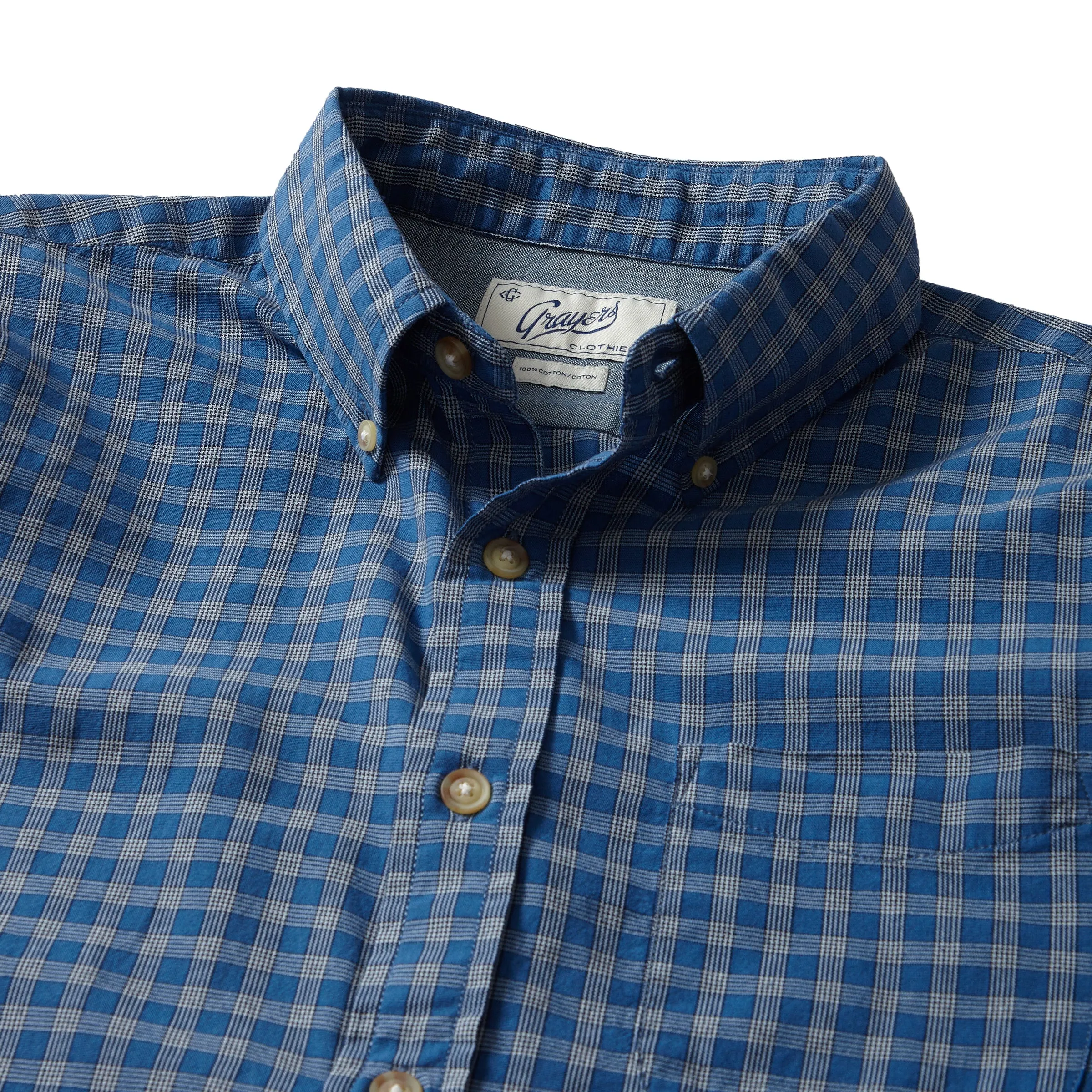 Malcolm Indigo Check LS SMP - Mood Indigo /China Blue (Final Sale)* sold by Grayers product image thumbnail 2