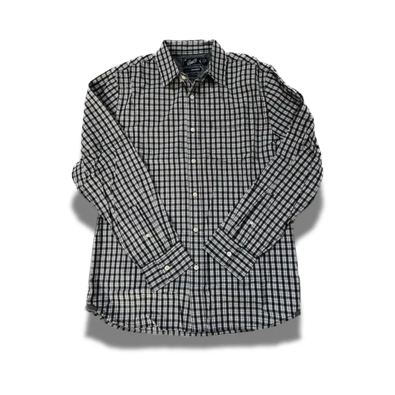 Micro Plaid Two Tone LS Shirt SMP - Black/Gray Plaid (Final Sale)* made by Grayers