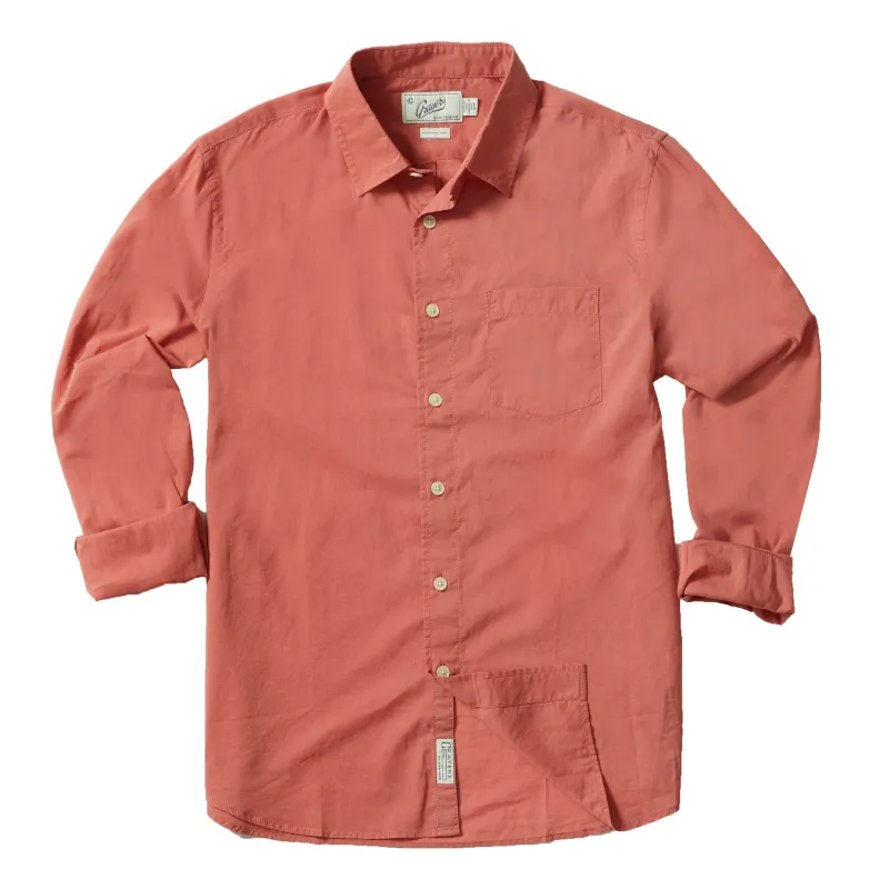 Portofino Featherweight Poplin Shirt - Dusty Cedar (Final Sale)* sold by Grayers