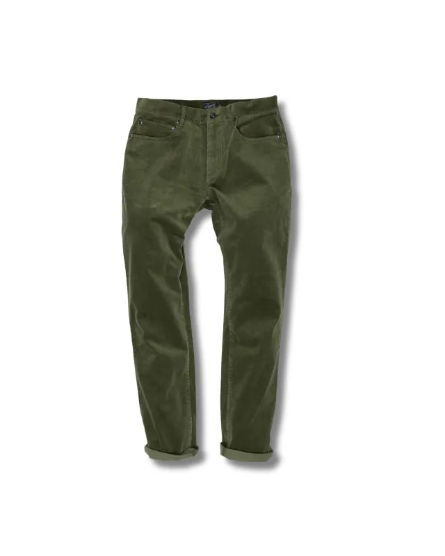 Burlington 5 Pocket Stretch Corduroy  - Dusty Olive * made by Grayers