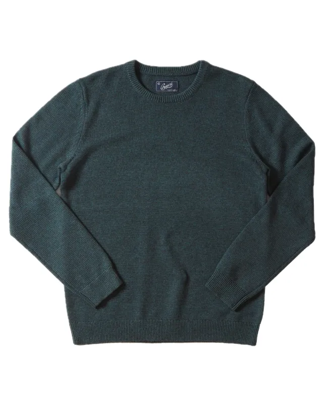 Grantham Heather Textured Crew SMP - Bottle Green (Final Sale)* made by Grayers