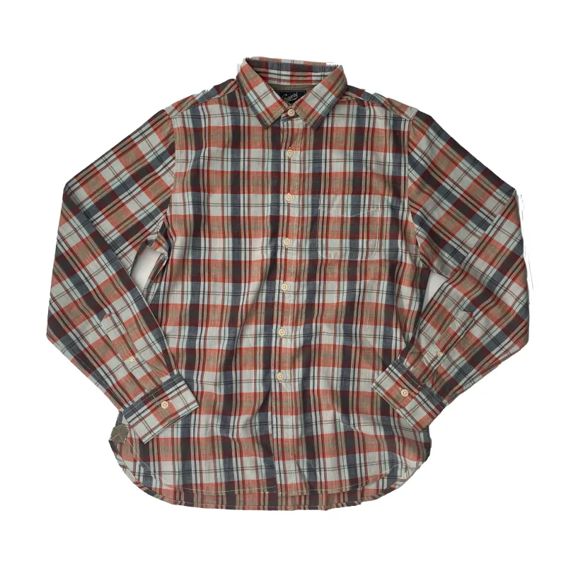 Slub Madras LS Shirt SMP - Orange Blue Plaid (Final Sale)* made by Grayers