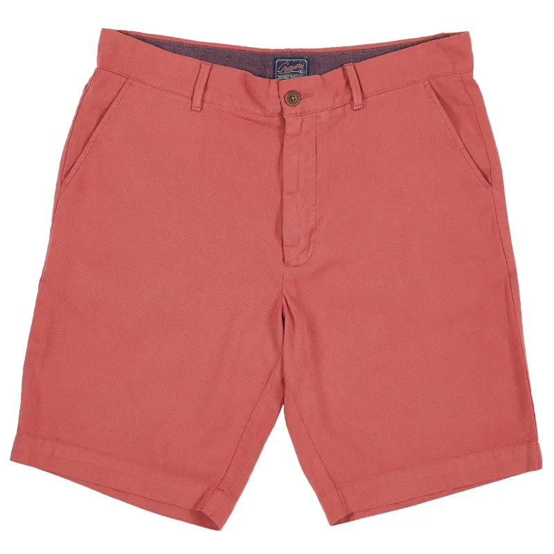 Cotton Linen Stretch Shorts SMP - Mineral Red (Final Sale)* made by Grayers
