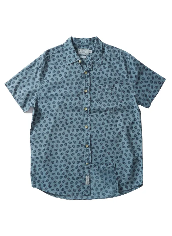 Portofino Featherweight Printed Shirt SMP - Mineral Blue (Final Sale)* made by Grayers