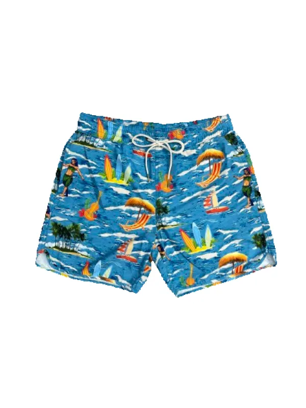 Eco Recycled Swim Trunk 6" SMP - Hawaii (Final Sale)* made by Grayers