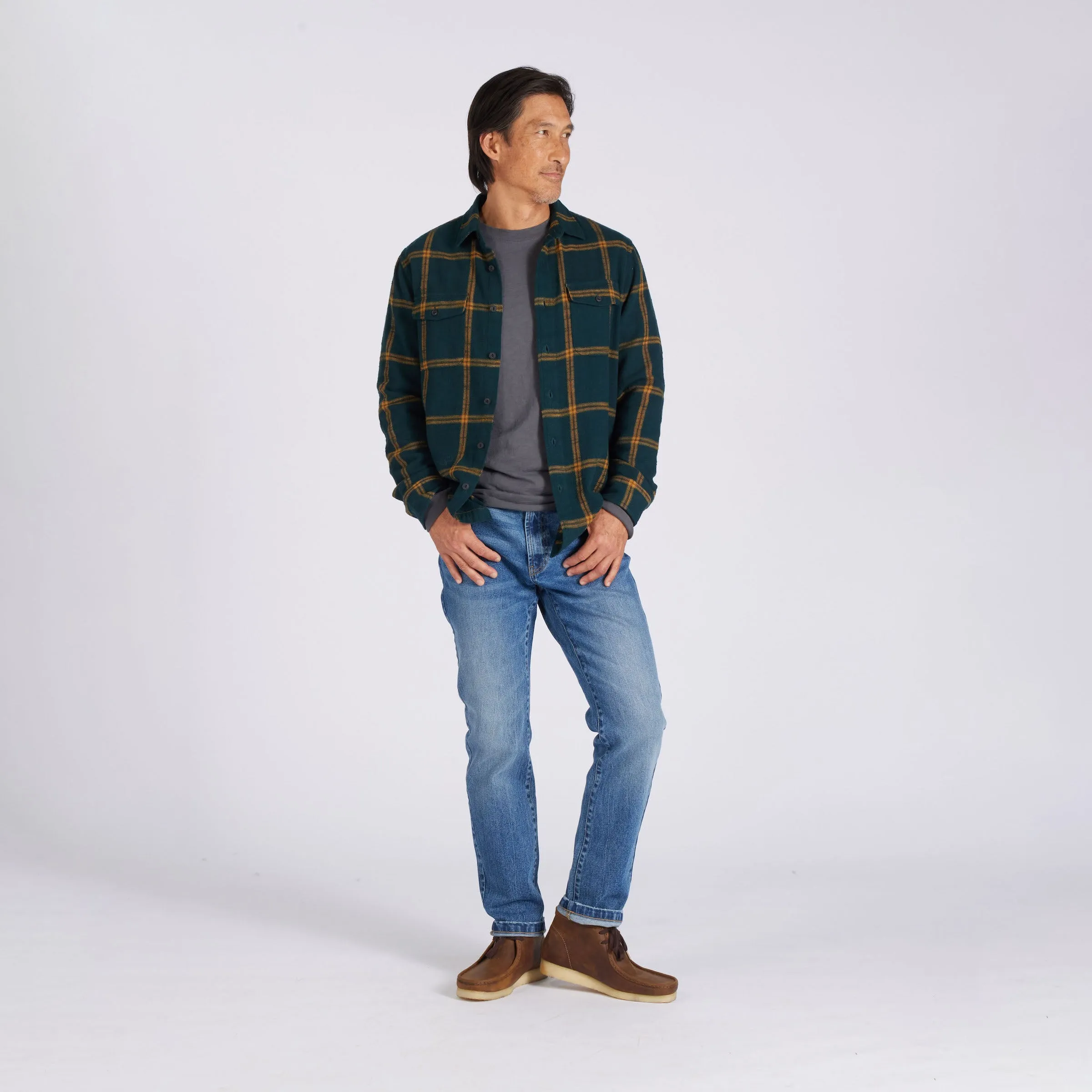 Vintage Slub Twill Shirt - Green Spruce Gold (Final Sale)* sold by Grayers product image thumbnail 5