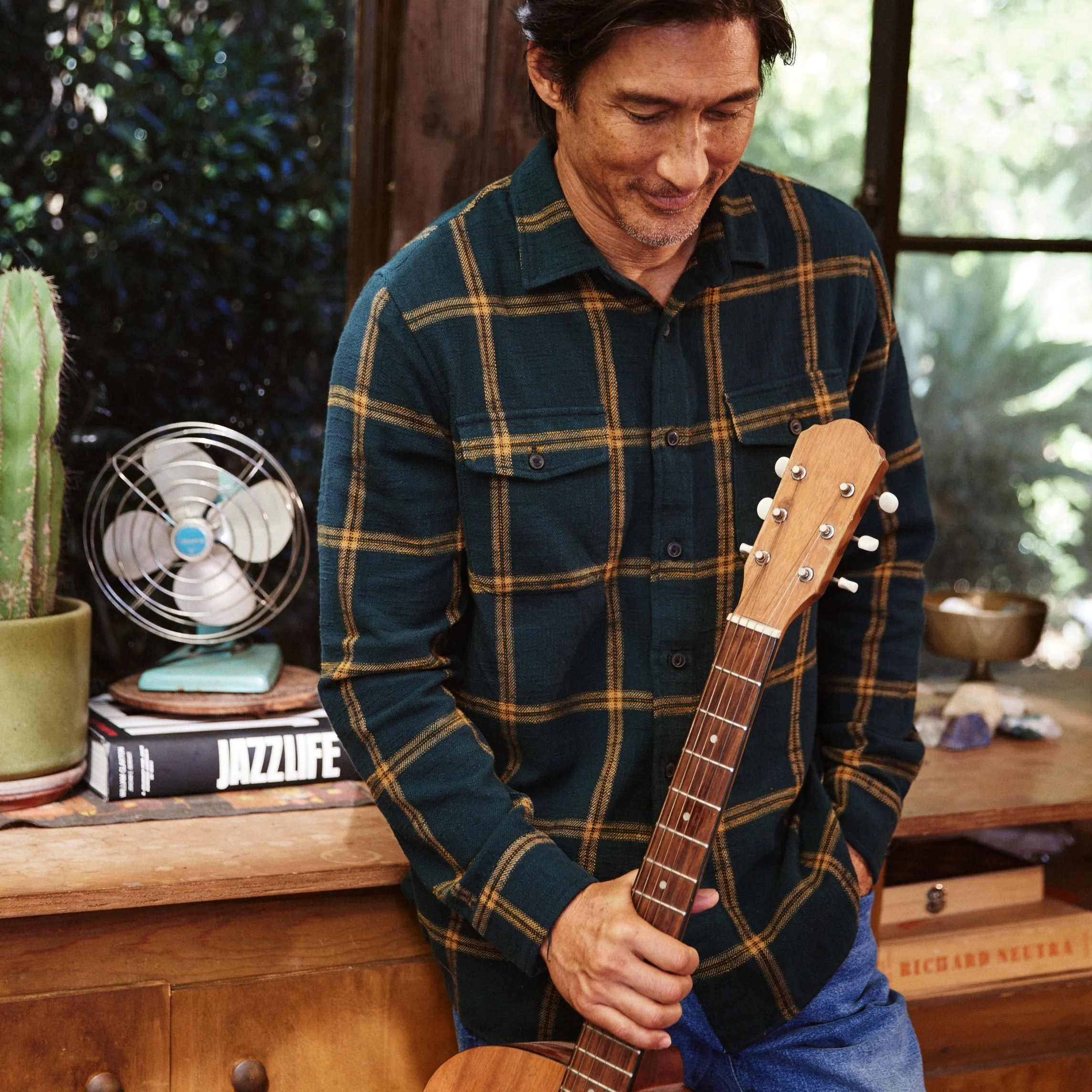 Vintage Slub Twill Shirt - Green Spruce Gold (Final Sale)* sold by Grayers product image thumbnail 3