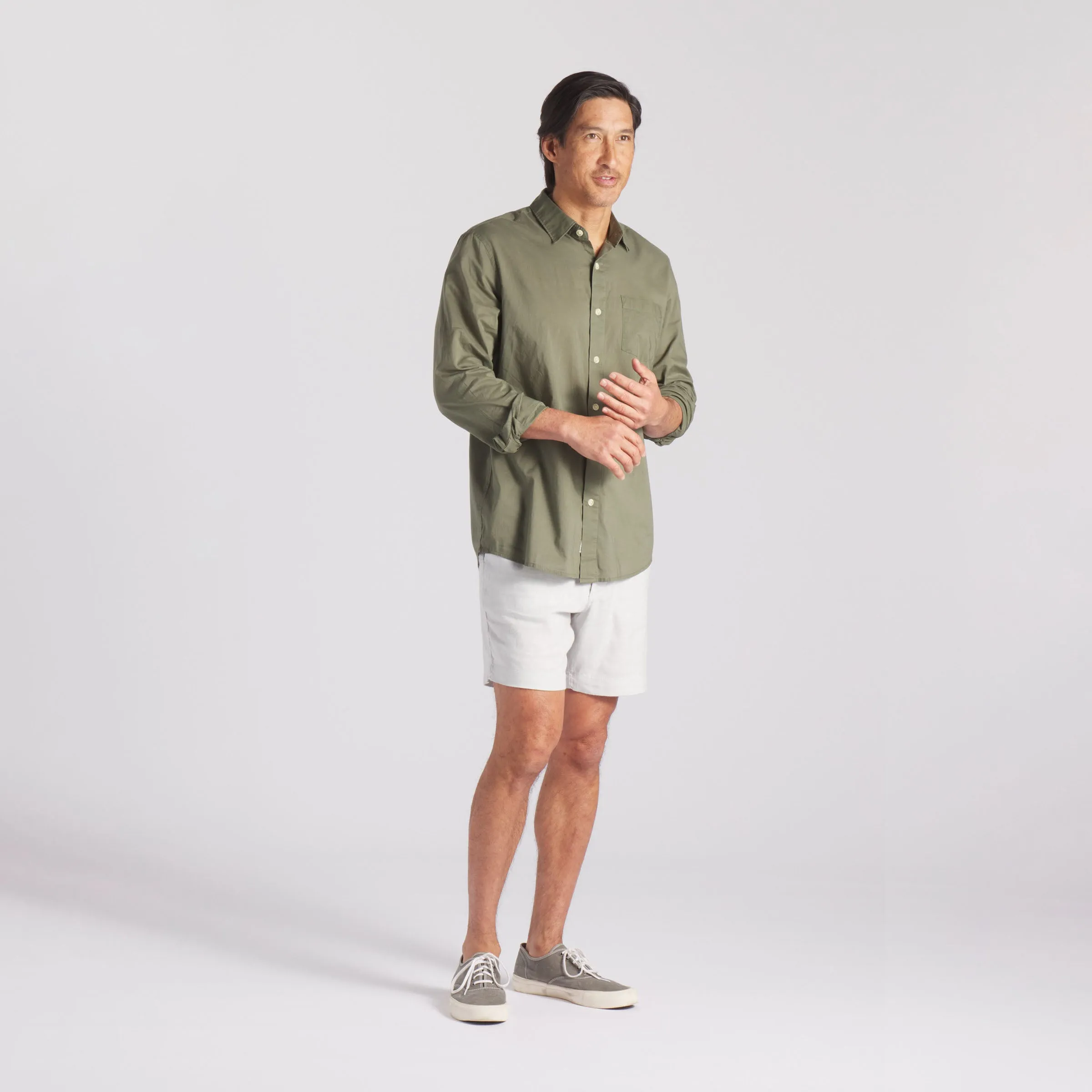 Portofino Featherweight Poplin Shirt - Military Olive (Final Sale)* sold by Grayers product image thumbnail 3