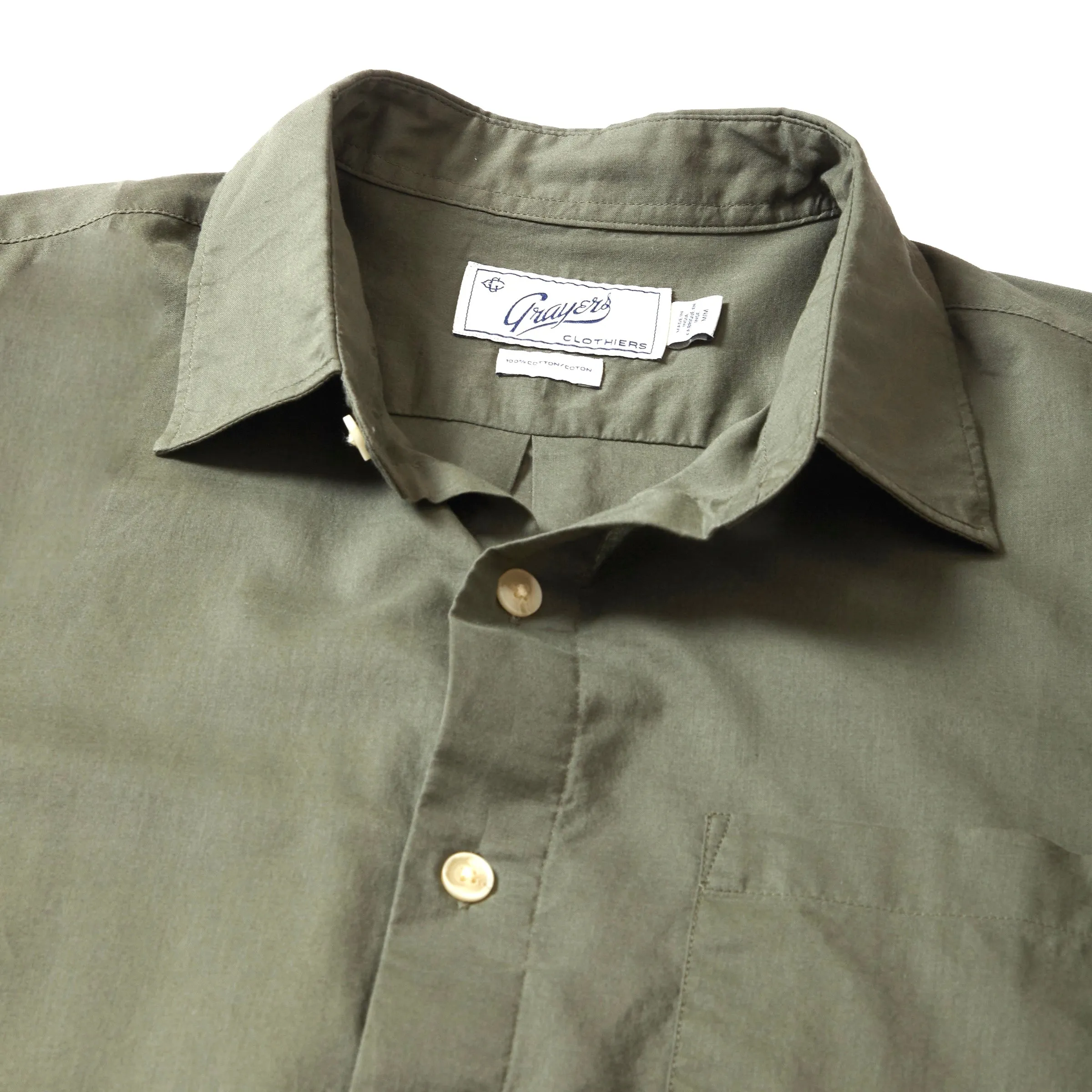 Portofino Featherweight Poplin Shirt - Military Olive (Final Sale)* sold by Grayers product image thumbnail 2