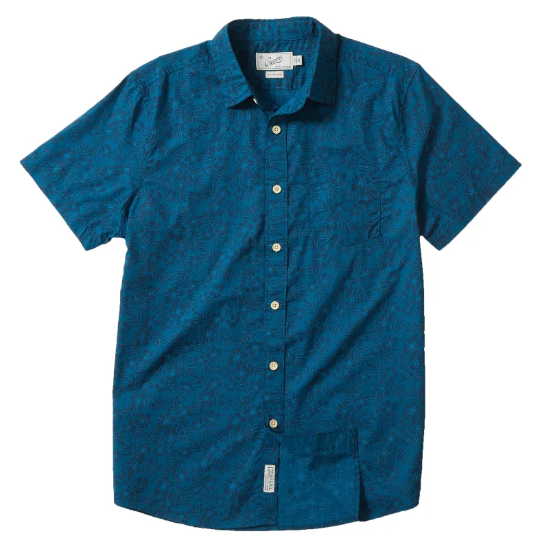 Printed Light Weight Poplin Shirt - Blue Coral (Final Sale)* made by Grayers