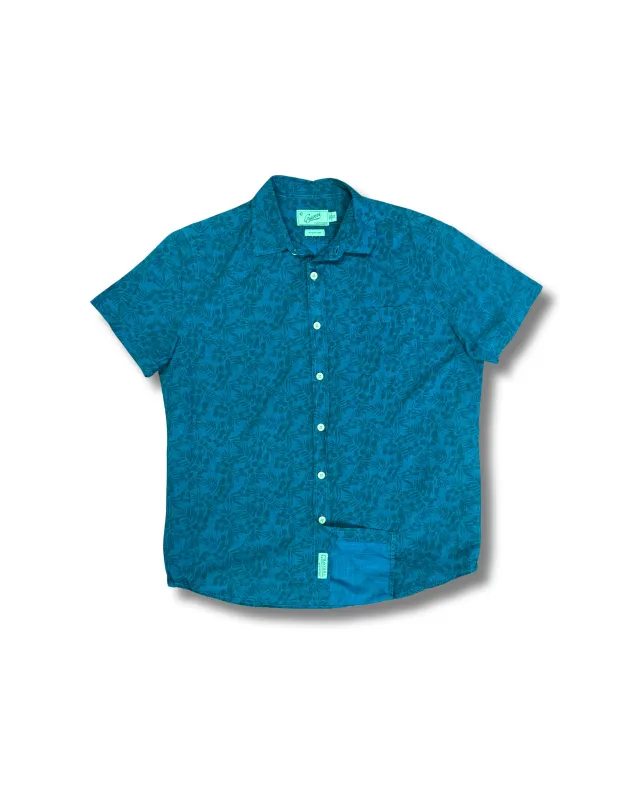 Printed Light Weight Poplin Shirt SMP - Blue Coral (Final Sale)* made by Grayers