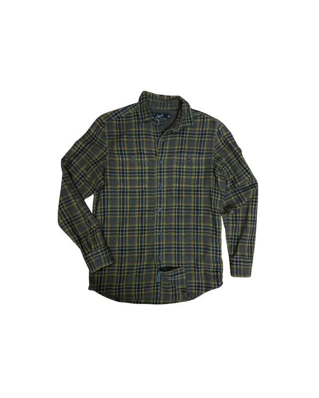 Winfield Slub Herringbone Twill SMP - Burnished Gold Plaid made by Grayers