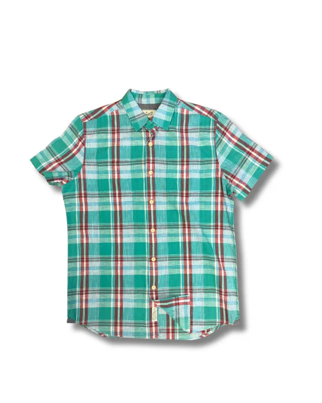 Authentic Madras Shirt SMP - Seafoam Red made by Grayers