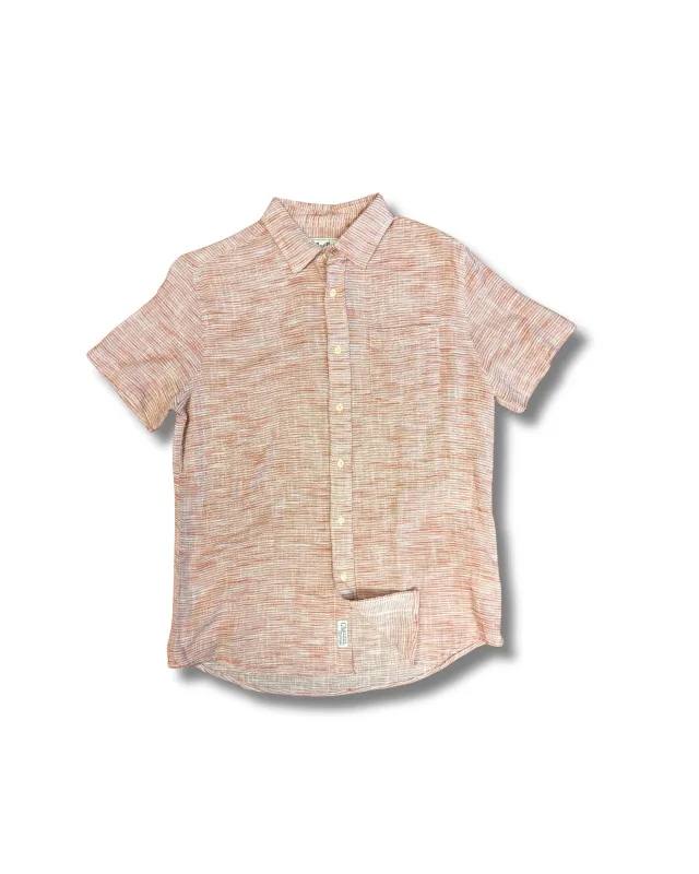 Madras Loose Weave Chambray Short Sleeve Shirt SMP - Rubber Stripe sold by Grayers