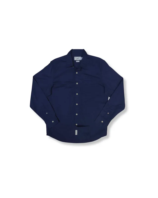 Lt Wt Dobby Shirt SMP - Navy made by Grayers