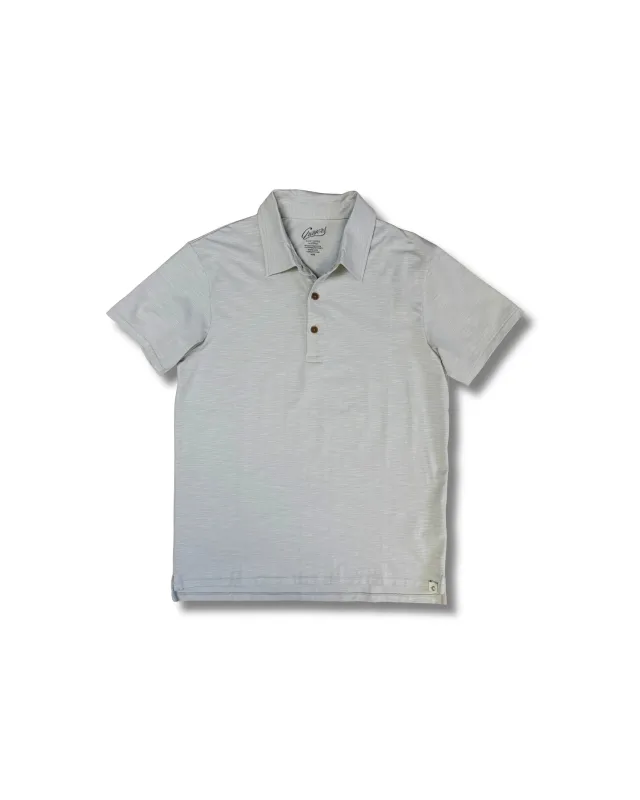 David Stretch Slub Jersey Polo SMP - Limestone Gray made by Grayers